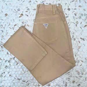 Women’s tan Guess (original fit) Narrow Leg high-waisted jeans size 24